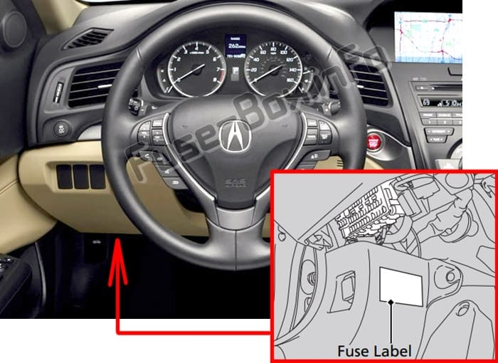 Acura ILX (2013-2018) The location of the fuses in the passenger compartment