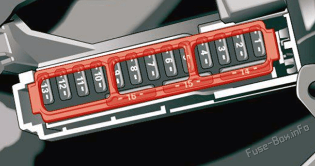 Instrument panel fuse box diagram: Audi A4/S4 (2020, 2021, 2022)