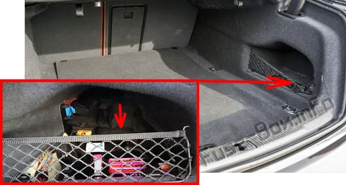 The location of the fuses in the trunk: Audi A6 / S6 (C7/4G; 2012-2018)