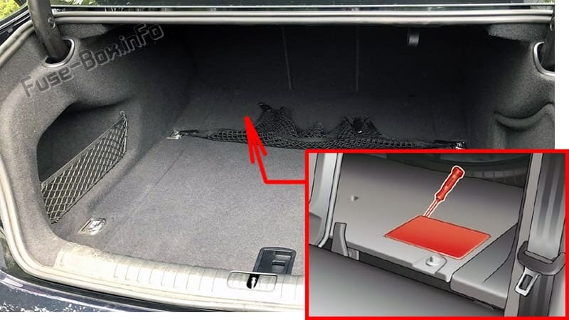 The location of the fuses in the trunk: Audi A6 / S6 (2018-2020...)