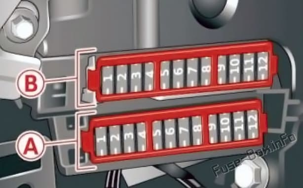 Right instrument panel fuse box diagram: Audi A7 / S7 (2012, 2013, 2014, 2015, 2016, 2017)