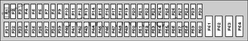 Fuse box diagram (glove compartment): BMW X5 (2000, 2001, 2002, 2003, 2004, 2005, 2006)