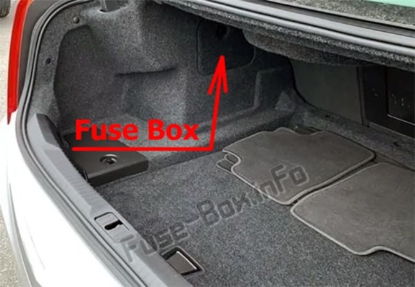 The location of the fuses in the trunk: Cadillac ATS (2013-2018)
