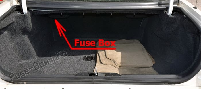 The location of the fuses in the trunk: Cadillac Eldorado (1997-2002)