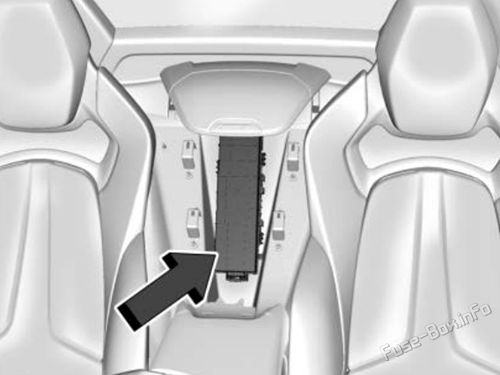 The location of the fuses in the rear compartment: Chevrolet Corvette (2020, 2021, 2022..)