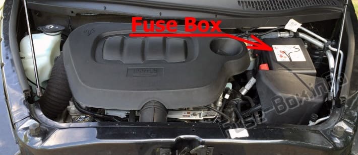 The location of the fuses in the engine compartment: Chevrolet HHR (2006-2011)