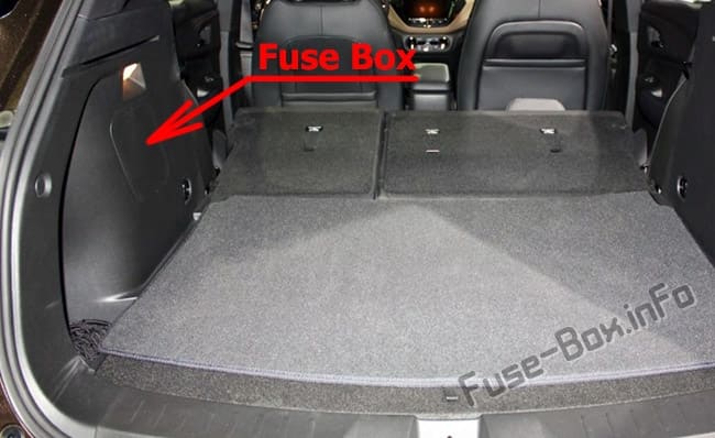 The location of the fuses in the trunk: Chevrolet TrailBlazer (2020, 2021...)