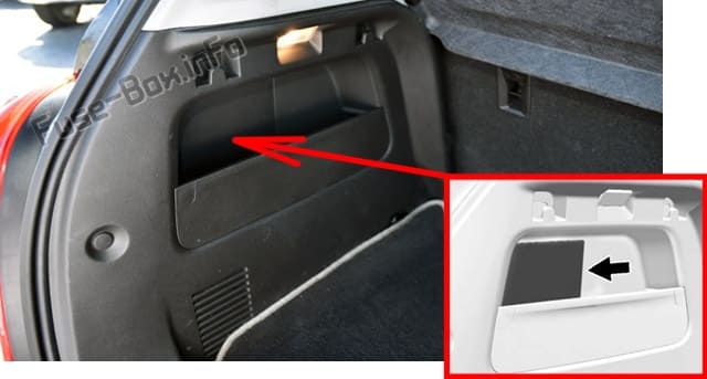 The location of the fuses in the trunk: Chevrolet Trax (2018-2020..)