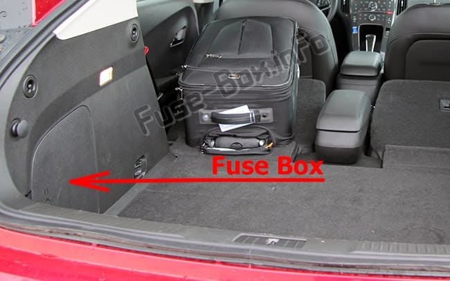 The location of the fuses in the trunk: Chevrolet Volt (2011-2015)