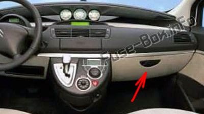 The location of the fuses in the passenger compartment (LHD): Citroen C8 (2002-2008)
