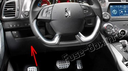 The location of the fuses in the passenger compartment (RHD): Citroen DS5 (2012-2016)