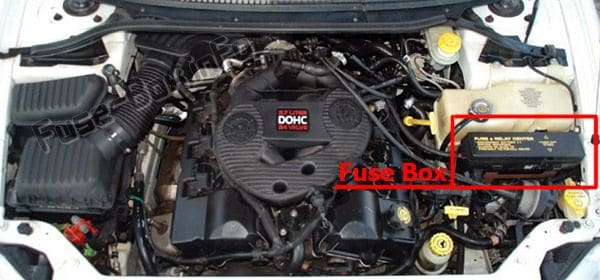 The location of the fuses in the engine compartment: Dodge Intrepid (1998-2004)
