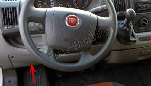 The location of the fuses in the instrumrnt panel: Fiat Ducato (2007, 2008, 2009, 2010, 2011, 2012, 2013, 2014)