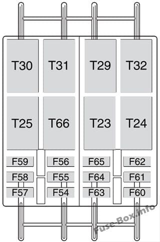 Optional fuse box (diagram): Fiat Ducato (2015, 2016, 2018, 2019)