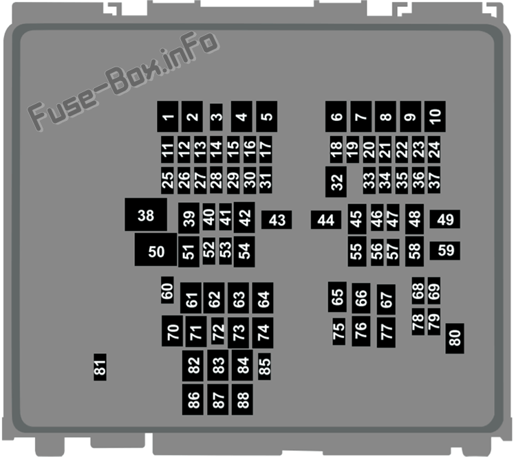 Under Hood Fuse Box Diagram: Ford Mustang Mach-E (2021-...)