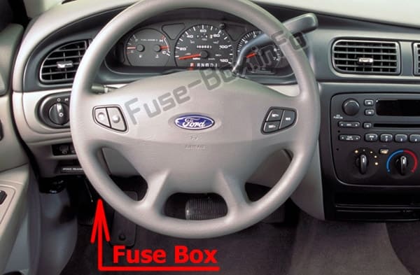 The location of the fuses in the passenger compartment: Ford Taurus (2000-2007)