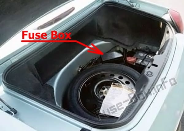 The location of the fuses in the trunk: Ford Thunderbird (2002-2005)