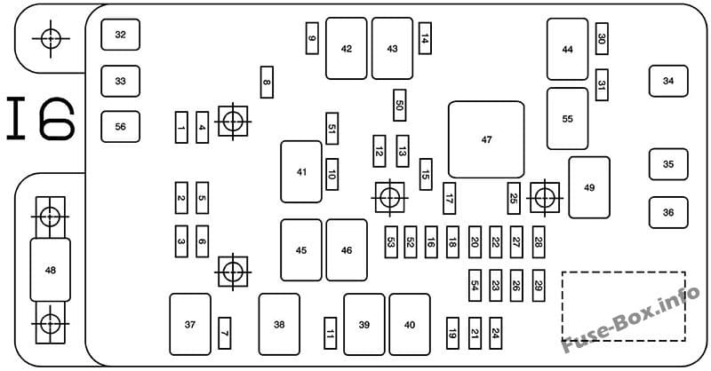 Under-hood fuse box diagram (L6): GMC Envoy (2005)
