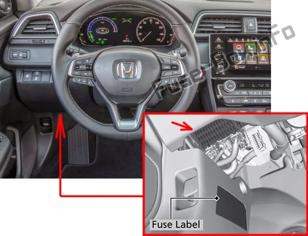 The location of the fuses in the passenger compartment: Honda Insight (2019)