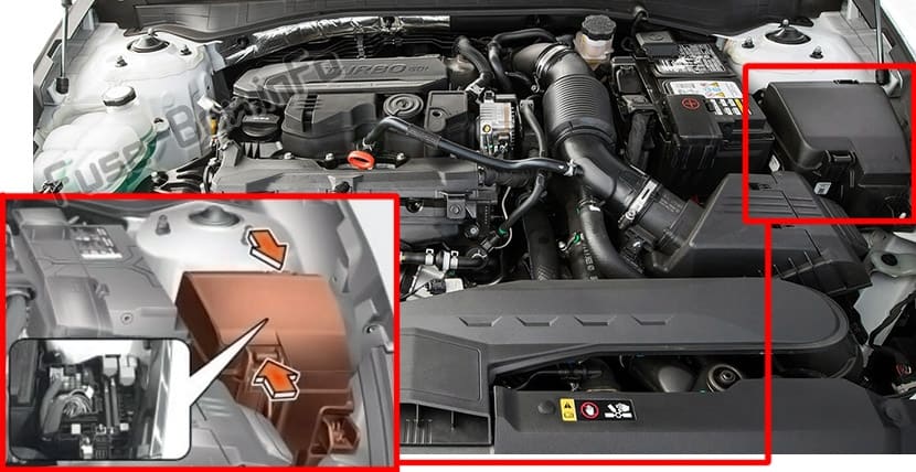 The location of the fuses in the engine compartment: Hyundai Sonata (2020)