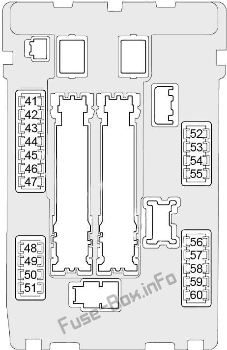 Under-hood fuse box #1 diagram: Infiniti G25/G35/G37/Q40 (2006, 2007, 2008, 2009, 2010, 2011, 2012, 2013, 2014, 2015)