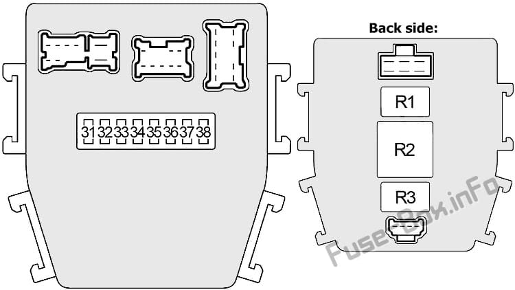 Interior fuse box diagram (right): Infiniti M45 (2003-2004)