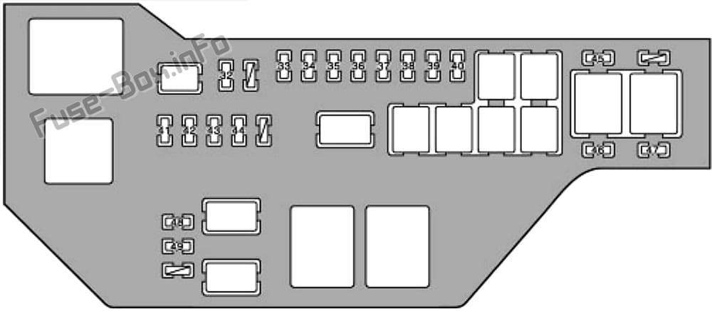 Under-hood fuse box diagram: Lexus IS300 (2001, 2002)