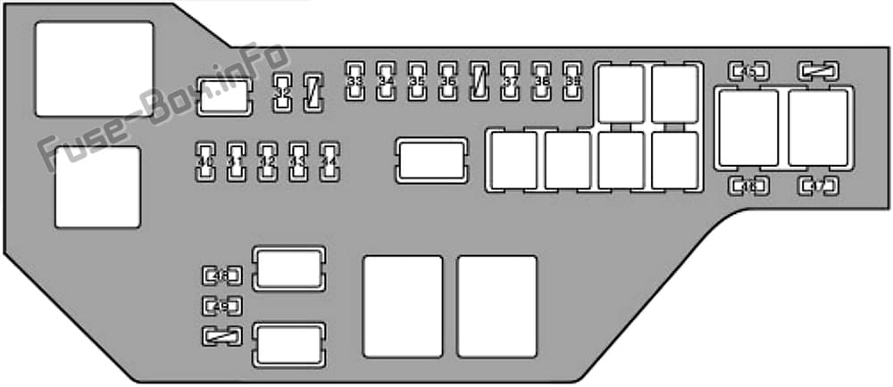 Under-hood fuse box diagram: Lexus IS300 (2003, 2004, 2005)