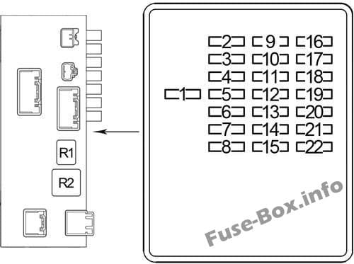 Instrument panel fuse box #2 diagram (LHD): Lexus LS 430 (2000, 2001, 2002, 2003, 2004, 2005, 2006)
