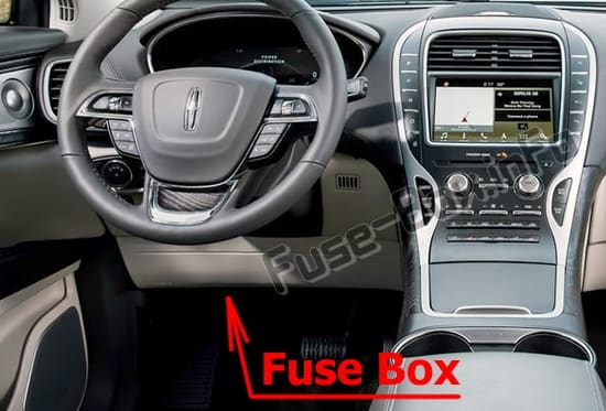 The location of the fuses in the passenger compartment: Lincoln Nautilus (2019-..)