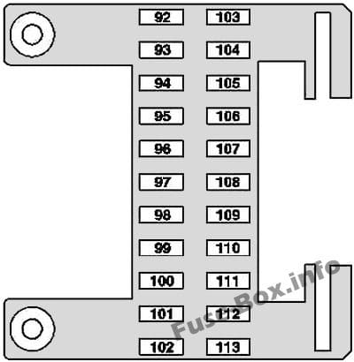 Instrument panel fuse box #1 diagram: Mercedes-Benz CL-Class / S-Class (2006-2014)