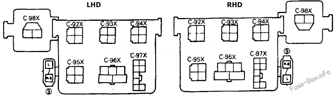 Relay block: Mitsubishi Pajero (1991, 1992, 1993, 1994, 1995, 1996, 1997, 1998, 1999)