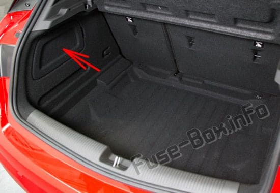 The location of the fuses in the trunk: Opel/Vauxhall Astra K (2016-2019-..)