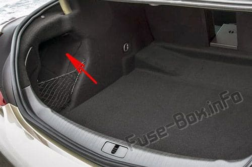 The location of the fuses in the trunk: Opel/Vauxhall Insignia A (2009-2017)