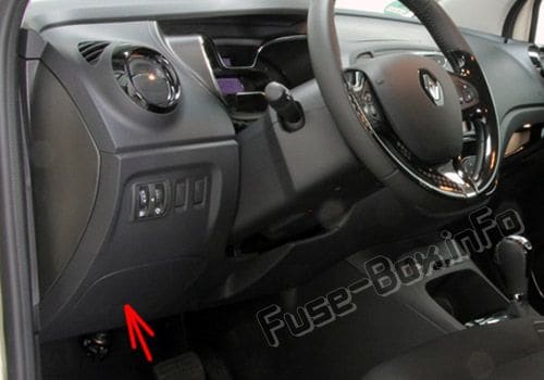 The location of the fuses in the passenger compartment: Renault Captur (2013-2019)