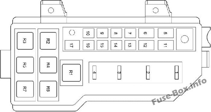 Fuse Box in the Engine Compartment (diagram): Toyota HiAce (2005-2013)