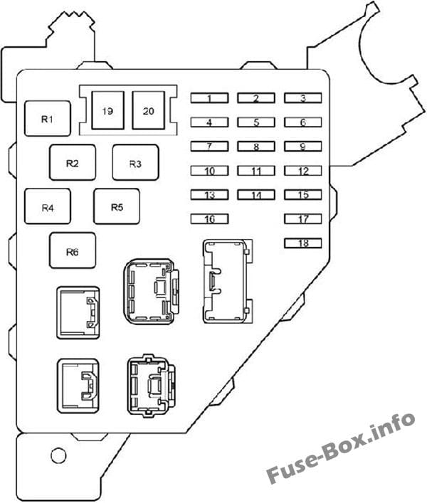 Instrument panel fuse box diagram: Toyota Prius (2000, 2001, 2002, 2003)