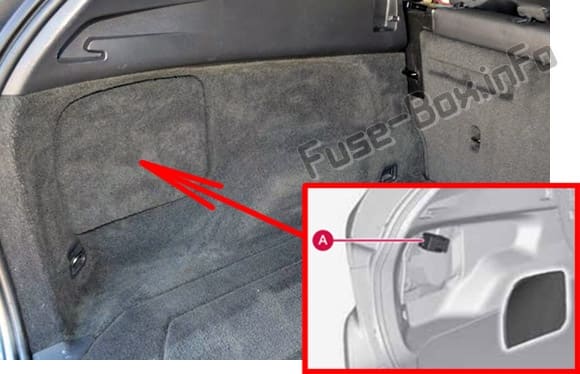 The location of the fuses in the luggage compartment: Volvo XC60 (2013-2017)